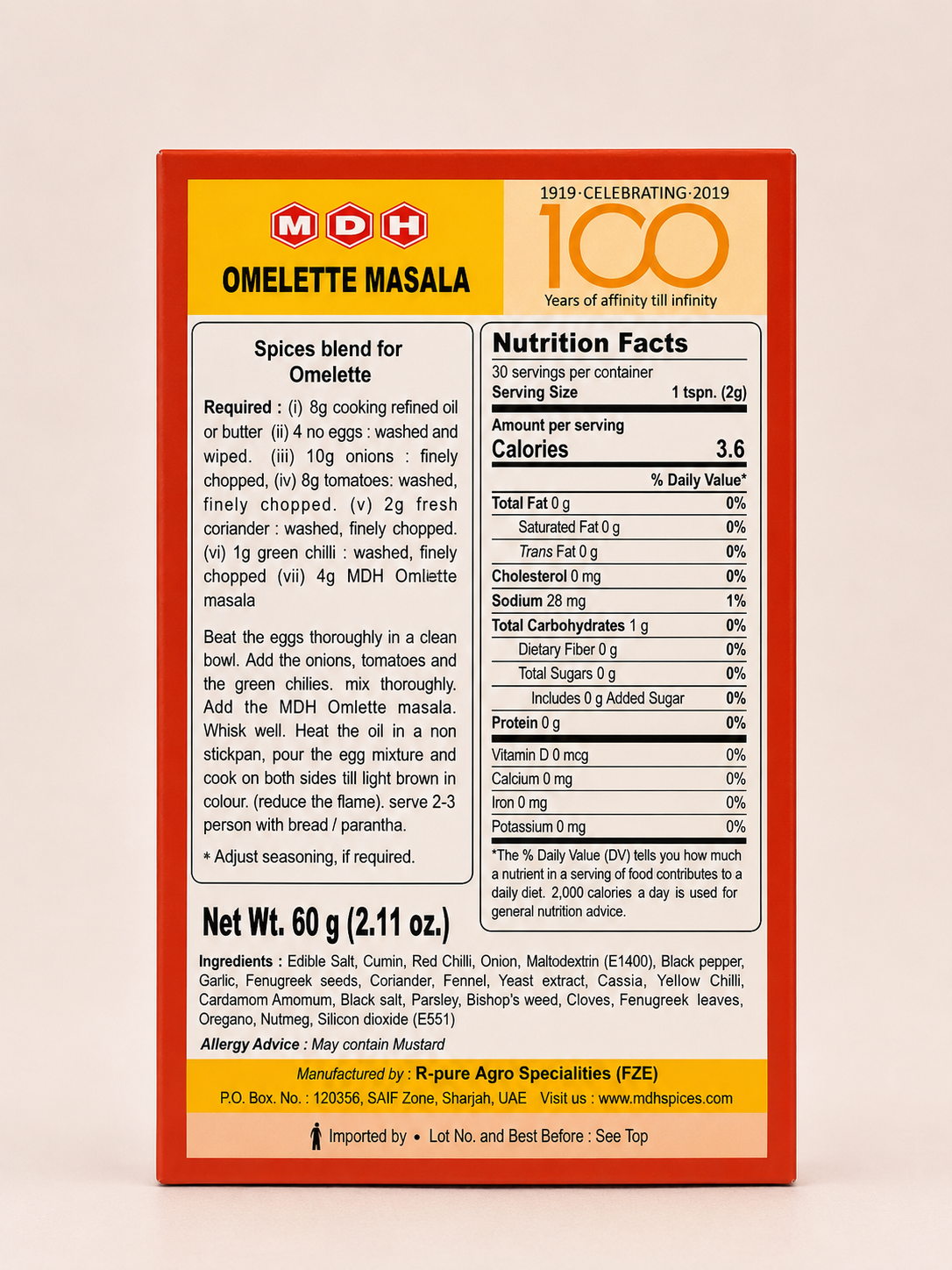 MDH Omelette Masala - 60GM