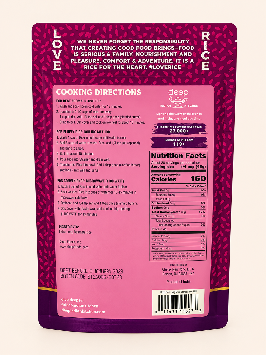 Deep Extra Long Basmati Rice - 2LB