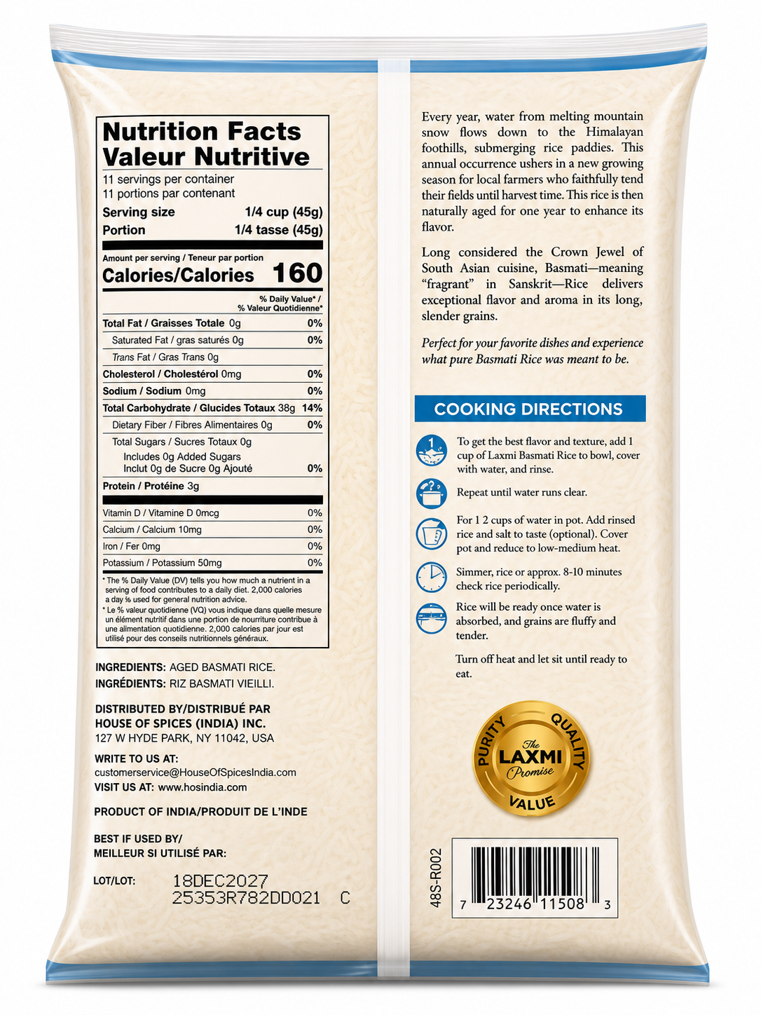 Laxmi Aged Basmati Rice - 4LB