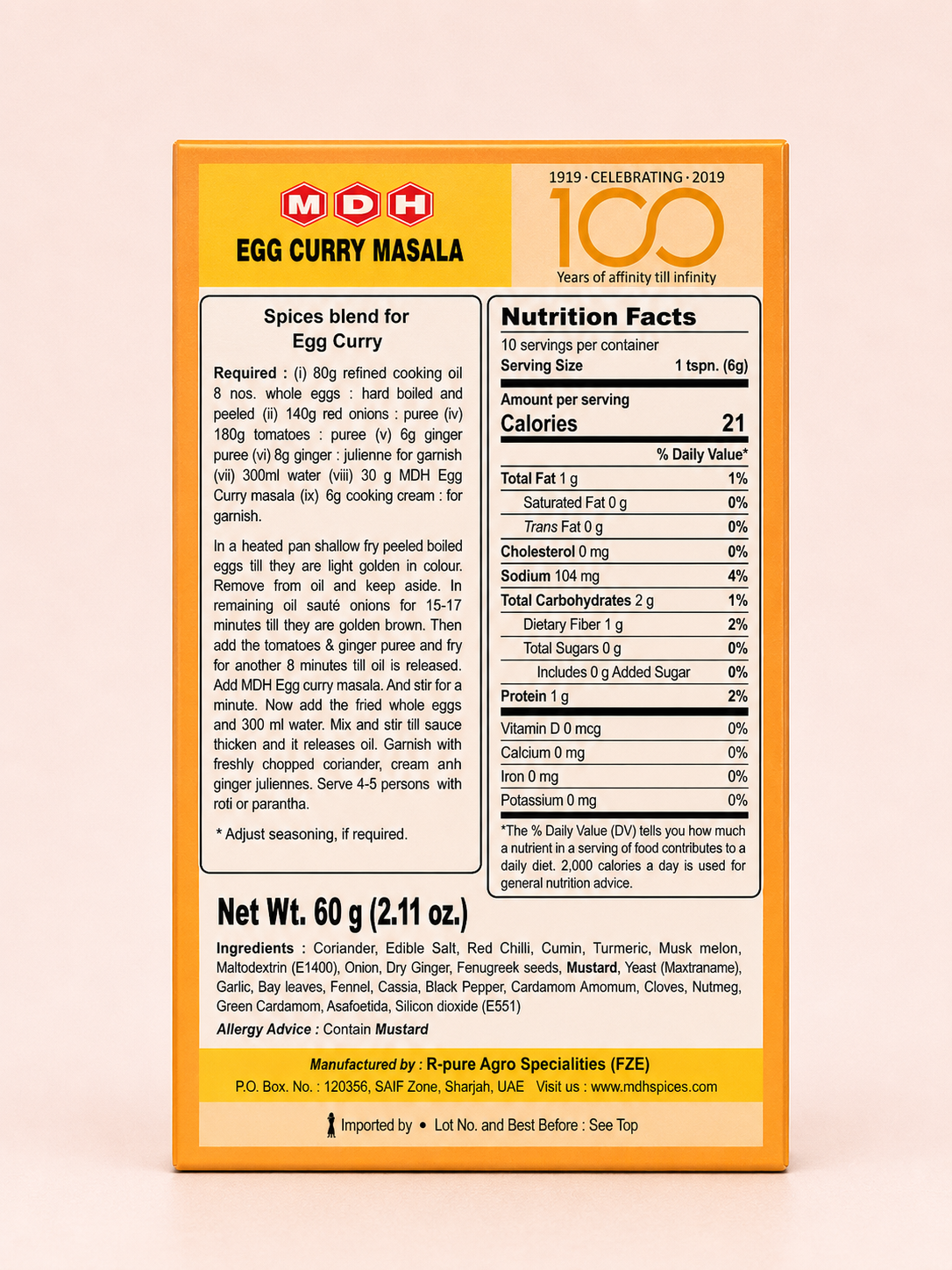 MDH Egg Curry Masala - 60GM