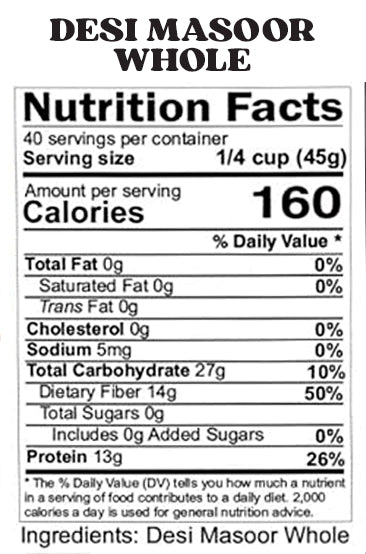Masoor Whole - 4LB